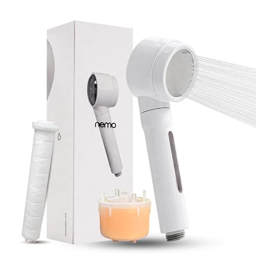 Image of NEMO Vitamin Hand Shower with Filter | Made in South Korea | Aromatherapy | Dual filtration for cleaner shower water, helps reduce residual chlorine and trap rust, heavy metals, larvae & microplastics