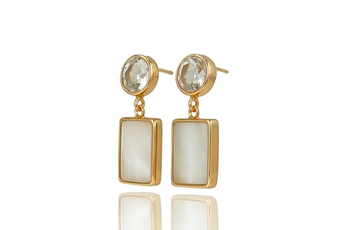 Boucles d'oreilles pendantes en cristal de quartz légères et anti-ternissement