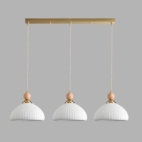 Plafonnier en céramique MOCHAMIK, lustre vintage 3 lumières chic