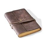 Cleather Leather Journal 5'x 7' Handmade Genuine Leather Notebook Journal for Men/Women with Giftable BOX - 240 Lined Pages Thick Papers Vintage Leather Bound Journal for Writing Diary Travelling (Brown)