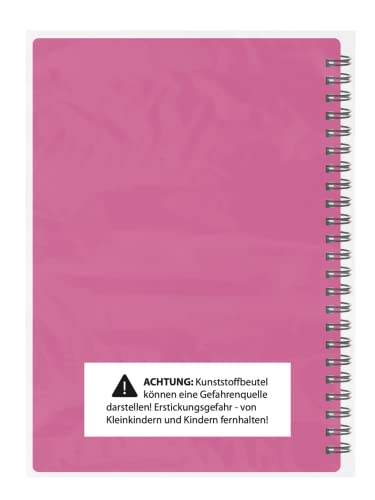 Fitness Logbuch Plastik-Cover Rosa - undatiertes Workout-Tagebuch – A5-Format, dickes Papier, starke Bindung – stilvolles und minimalistisches Trainingstagebuch