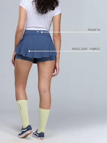 Image of CAVA Swirl Tennis Skorts for Women | Built-in Shorts, Moisture-Wicking, Stretchable, Pockets, Twirl-Friendly Design | Active Skirt for Sports