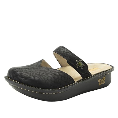 Image of Alegria Women Kamila - Timeless Comfort, Arch Support and Style for Everyday Elegance - Nursing and Healthcare Professionals Slip-Resistant Mules - Open Back Leather Comfort Walking Clog Shoes