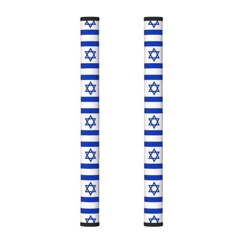 ZQYTGFDC Set di 2 coperture per maniglie della porta del frigorifero, con bandiera israeliana, per mantenere pulito l'elettrodomestico per frigorifero, forno a microonde, stufa, bagno, cattura macchie