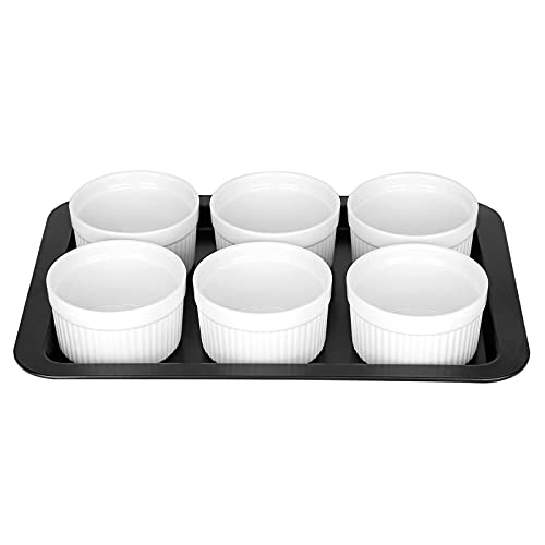 32nd Ceramic Porcelain Ramekin Set, 6 Piece Ovenproof Baking Dish 9cm Diameter - White - Image 6