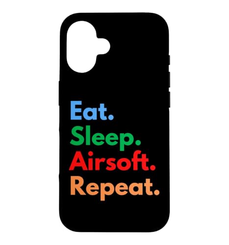 Eat Sleep Airsoft Repeat Airsoft�v���[���[�ƈ��D�ƌ��� �X�}�z�P�[�X iPhone 16 �p