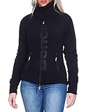 Bench Damen Fleecejacke Finish hüftlange Jacke mit hohem Kragen (44, Black), XL