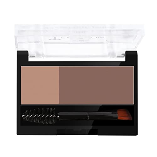2 Po Poudre de Tampon de Sourcils étanche à Deux Couleurs - Tampon Adjustable en Poudre de Sourcils pour les Débutants à Faire -up (Kaki clair, Marron clair)