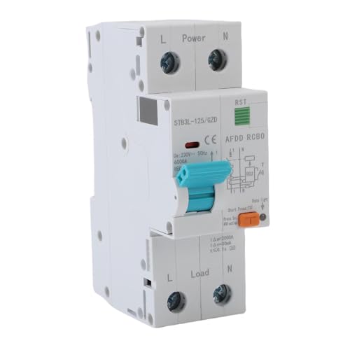 Generic AFDD, Arc Fault Circuit Breaker 1P+N Overload Leakage Protector for AC Circuits with Short Circuit, Overload Guard, and Leakage Fault Detection, Suitable for Lighting and Power (40A)
