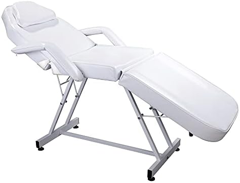 JKUYWX 75" 190 x 84 x 78cm Adjustable Beauty Bed Beauty Salon SPA Massage Bed Tattoo Chair White