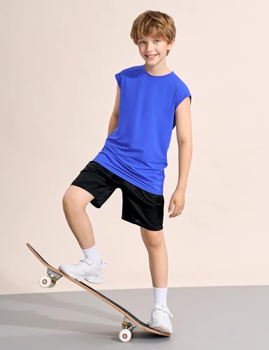 3 Packs Boys Athletic Tank Tops Breathable Mesh Undershirts Quick Dry Sleeveless Muscle T-Shirts for Kids4