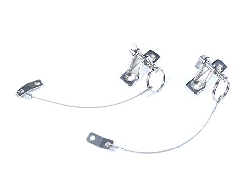 Mxeol Bimini Top Deck Hinge Mounting Brackets Quick Release Pins Lanyards Stainless Steel Screws Pair #TOP1