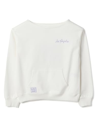 OVS Kids Felpa in Puro Cotone Bianca da Ragazza Oversize Fit con Scollo a Barca