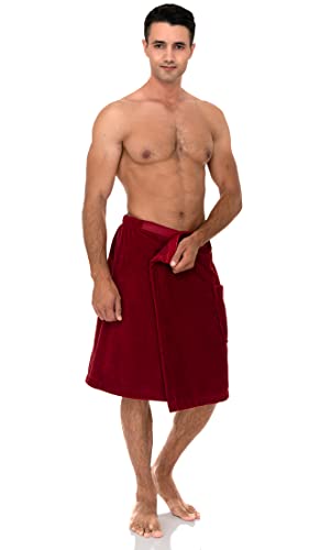 Image of TowelSelections Mens Cotton Shower Wrap Adjustable Terry Velour Spa Bath Towel Wrap Sauna Gym Towels for Men