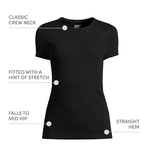 Image of Lands' End Women's Cotton Rib Knit T-Shirt