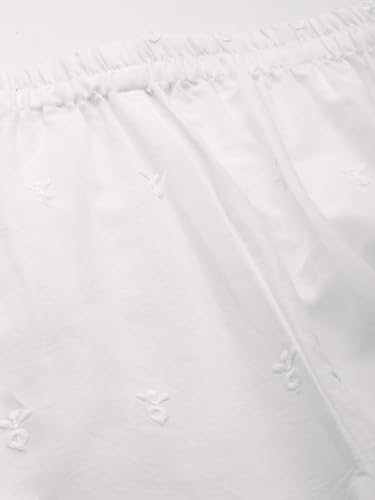 Image of feranoid White Chicken Embroidred Cotton Regular Fit Palazzo