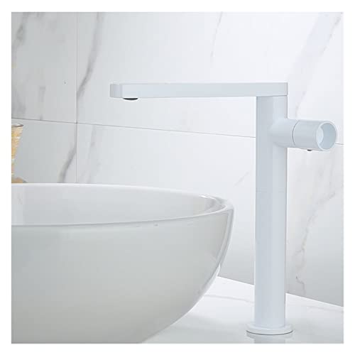 Grifo de lavabo alto negro monomando para evitar salpicaduras en el baño 4