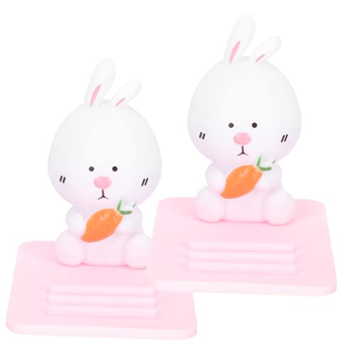 ADOCARN 2 St Telefonställ För Skrivbord Telefonhållare För Dekoration Stativ För Telefonhållare Tecknad Mobiltelefon Stativ Biltelefonhållare Tecknad Serie Dekorera Silikagel Vit Kontor