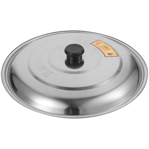 Beavorty Tapa de Olla de Acero Inoxidable Redonda 33 CM con Perilla Resistente al Calor Multifunción para Cocina Doméstica y Wok