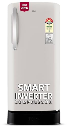 LG 201 L, 5 Star, Smart Inverter, Direct Cool Single Door Refrigerator (GLD2156ZHNB, Natural Biege, Base stand with Drawer)