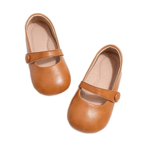 Alyaafifa Cute Mary Jane Flats for Girls Closed Round Toe Ankle Strap Hook and Loop Pumps Toddler Little Kids Big Kid Casual Party School Uniform Dress Shoes Lightweight - Main Image