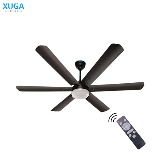 Image of XUGA Zephyr F1B Premium Smart 1200mm, BEE 5-star BLDC fan,6 Blade,Remote Ceiling fan for Home, 100% Copper Motor,Energy Saving, High Air Delivery,LED (Smoke Brown Combo)(5 Year Warranty)