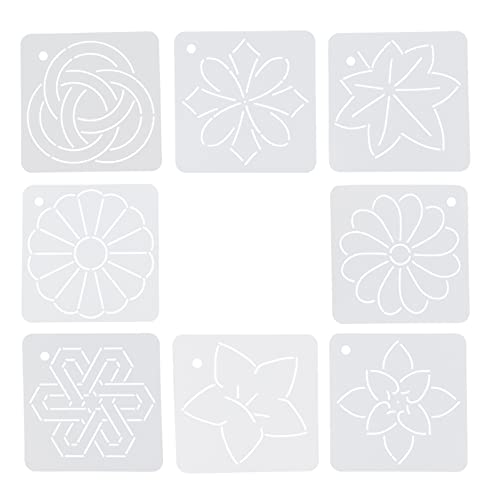 HOODANCOS 8Pcs Quilting Template Flower Line Stencils for Sewing Embroidery Patchwork Easy to Clean for DIY Projects and Craft Designs