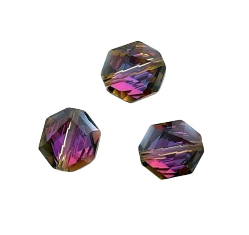 20 Celestial AB Crystal Faceted Polygon 17mm Purple & Black Crystals Beads
