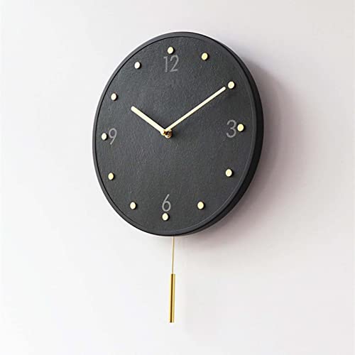 KFETCN Reloj de Pared con péndulo, Creativo, Moderno, Minimalista, silencioso, Decorativo, Reloj de Pared de Pizarra de latón para Dormitorio, Sala de Estar, Oficina, Dormitorio, decoración, Bl