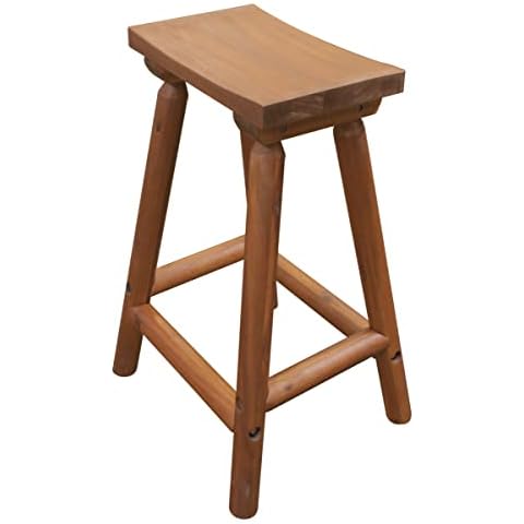 Leigh Country TX 36015 Amber-Log Saddle Stool, Brown Cover