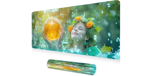 Tapis de souris XXL 1200x600mm orange avec bords cousus pour gamer