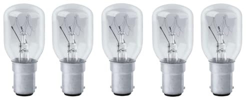 Image of Luxsa Lighting Pack of 5 Pygmy 15w sbc B15 Clear Sign Appliance Sewing Fridge Freezer Lava Lamp 60 Lumen 2800k Glass Warm White Small Bayonet Cap
