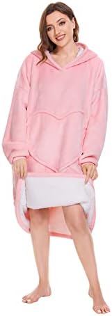 Birity®Oversized Hoodie Blanket,Super Soft Sherpa and Warmth Comfort Fleece Pullover Sweatshirt,Fluffy Fitting Lengthen and Widen Blanket Hoodie.One Size Fits All Uk People,Men,Women,Elderly,Teenagers