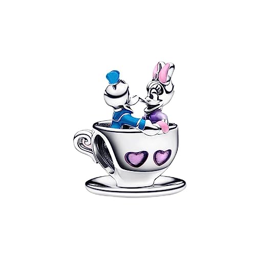 Image of S925 Sterling Silver Cartoon Anime Charms Pendant, Character Figures Dangle for Bracelet Necklace, Gifts for Mom Girlfriend Family, Valentine's Birthday Christmas Anniversary Jewelry