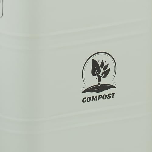 Relaxdays Kitchen Compost Bin, 3.5 Litres, Iron & Wood, 2 Charcoal Odour Filters, Lid & Handle, Food Waste Caddy, Green - Image 8