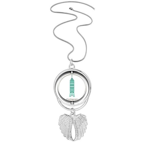Collier pendentif ailes d'ange Taiwan 101 en argent finement ciselé