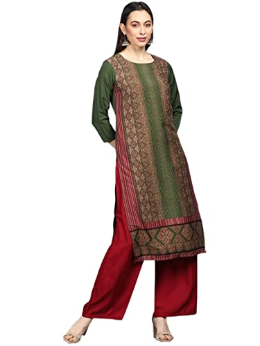 Image of Vaamsi Women's Crepe Straight Kurta