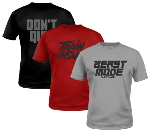 LEOTUDE Regular Fit Half Sleeve Round Neck Dri-Fit Tshirt for Men's Combo (Pack of 3) LEOTUDE Regular Fit Half Sleeve Round Neck Dri-Fit Tshirt for Men's Combo (Pack of 3)