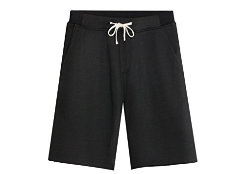 KEYBUR Men's Casual Classic Fit Cotton Elastic Jogger Gym Shorts (XXL, Black)