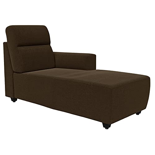 Image of Wakefit L Shape Sofa Set for Living Room | 3 Seater + Right Aligned Chaise - Belize (Dark Earth)
