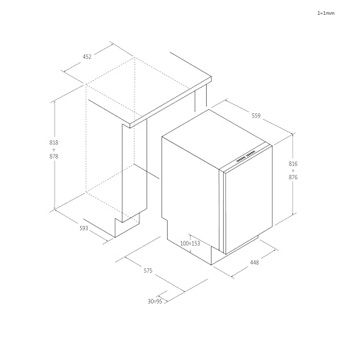 Candy CI0C7SB0FA Slimline Integrated Dishwasher, 10 Place Setting, Black Bezel, C Rated