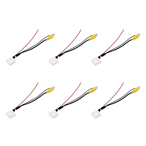Eoslcusmvl 6X Adaptador de Cámara de Visión Trasera para Automóvil de 16 Cable de Estacionamiento de Respaldo de Video Navegación DVD de Marcha Atrás Cable Plug para 7Th