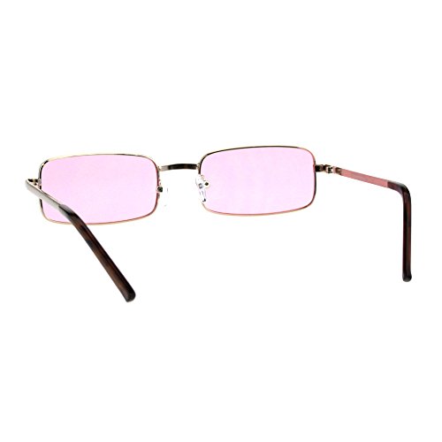 PASTL Perfect Rectangular Sunglasses Unisex Fashion Metal Frame Color Lens UV 4003