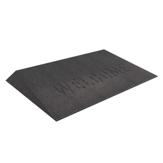EZ-ACCESS - Transition Strip for Doorways, Rubber Threshold Ramp with Non-Slip Surface, Doorway Threshold Strip, Angled Welcome Entry Mat for Indoor & Outdoor Use - 2.5 Inch Low Pile Transition, Black
