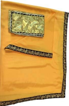 Sai Divine Vastras Soft Flowy Material Chola / Dress / Vastra / Rumala with Navy Blue Border on all sides for any Sai Baba ji temple across the world | 1 Scarf for Baba's Neck(2m) | 1 Patka for Baba's Head(1m) | (3m)
