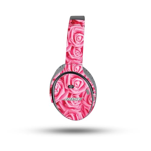 Image of MightySkins Skin Compatible with Bose QuietComfort 35 II Headphones - Super Pink Roses | Protective, Durable, and Unique Vinyl Decal wrap Cover | Easy to Apply, Remove, and Change Style