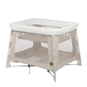 Maxi-Cosi Swift Baby Playard with Mat, Baby Playpen, Play Yard with Bassinet, Portable Playpen for Babies and Toddlers, Classic Oat