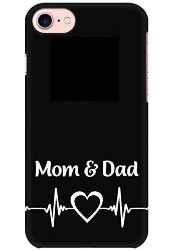 COBERTA Printed Back Cover for Apple iPhone 7 Back Cover Case - Mom Dad Heartbeat in Black BG Design D12120