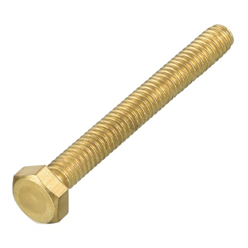 Image of METALLIXITY Hex Head Screw Bolt (1 /4-20x2-1 /4) 1Pcs, Brass Fully Threaded Solid Brass Hex Bolts Machine Screws - for Machinery Repair