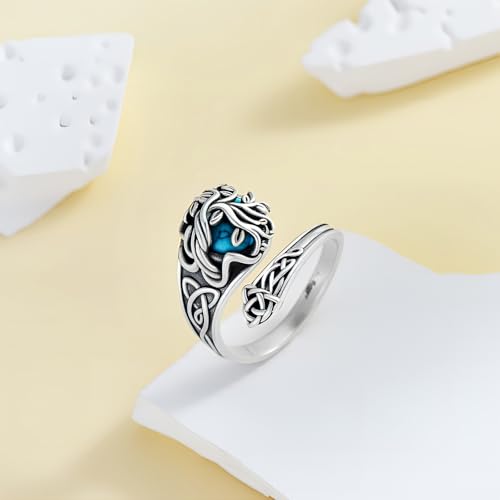 Bague vintage argent sterling 925 turquoise arbre de vie